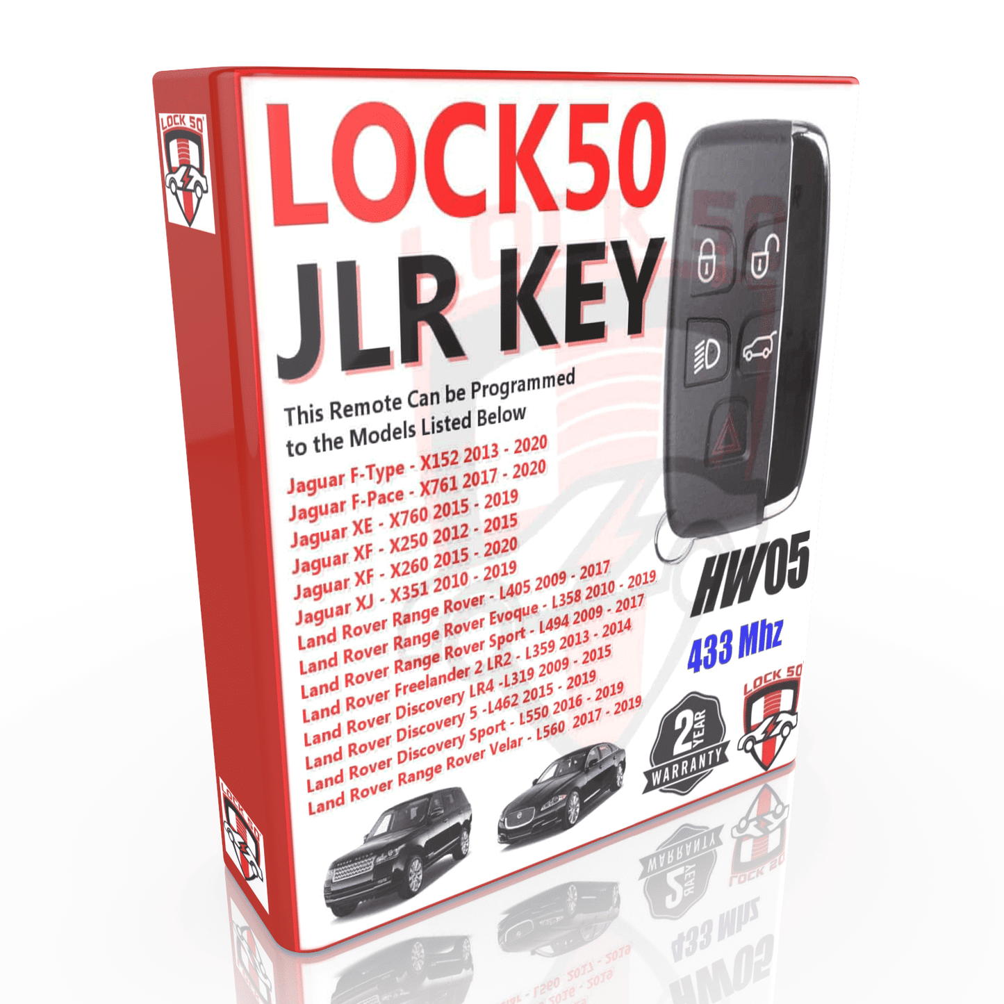 HW05 JLR Car Key for 2010 to 2021 Vehicles