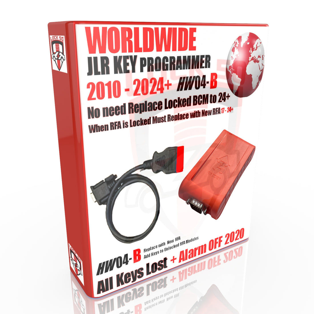Lock50 JLR OBD Link Tool HW04-B Worldwide R8E2 + M8E2 Latest Locked RFA  BCM Key Programming Supported to 24+