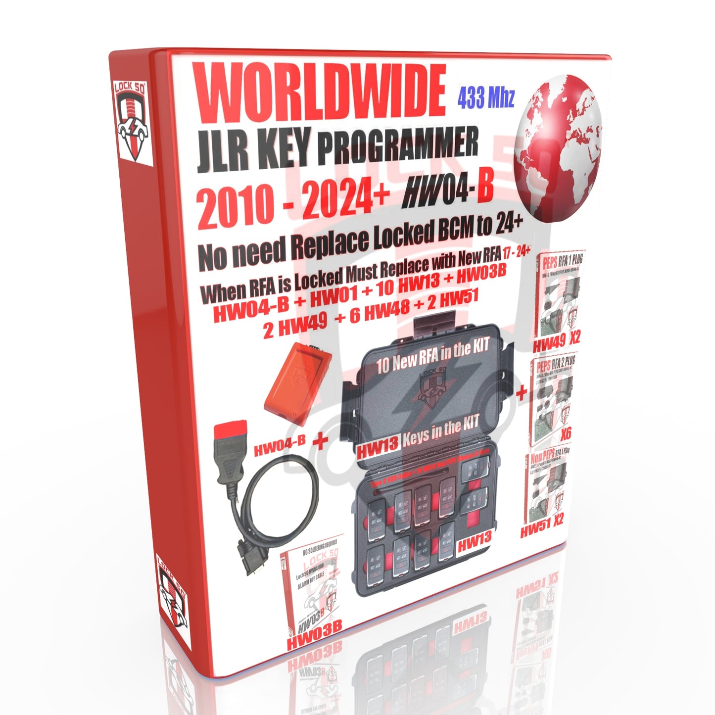 Lock50 JLR OBD Link Tool HW04-B Worldwide Need To Replace LOCKED RFA with NEW Unlocked RFA & Can Add Remove Keys TO 24+