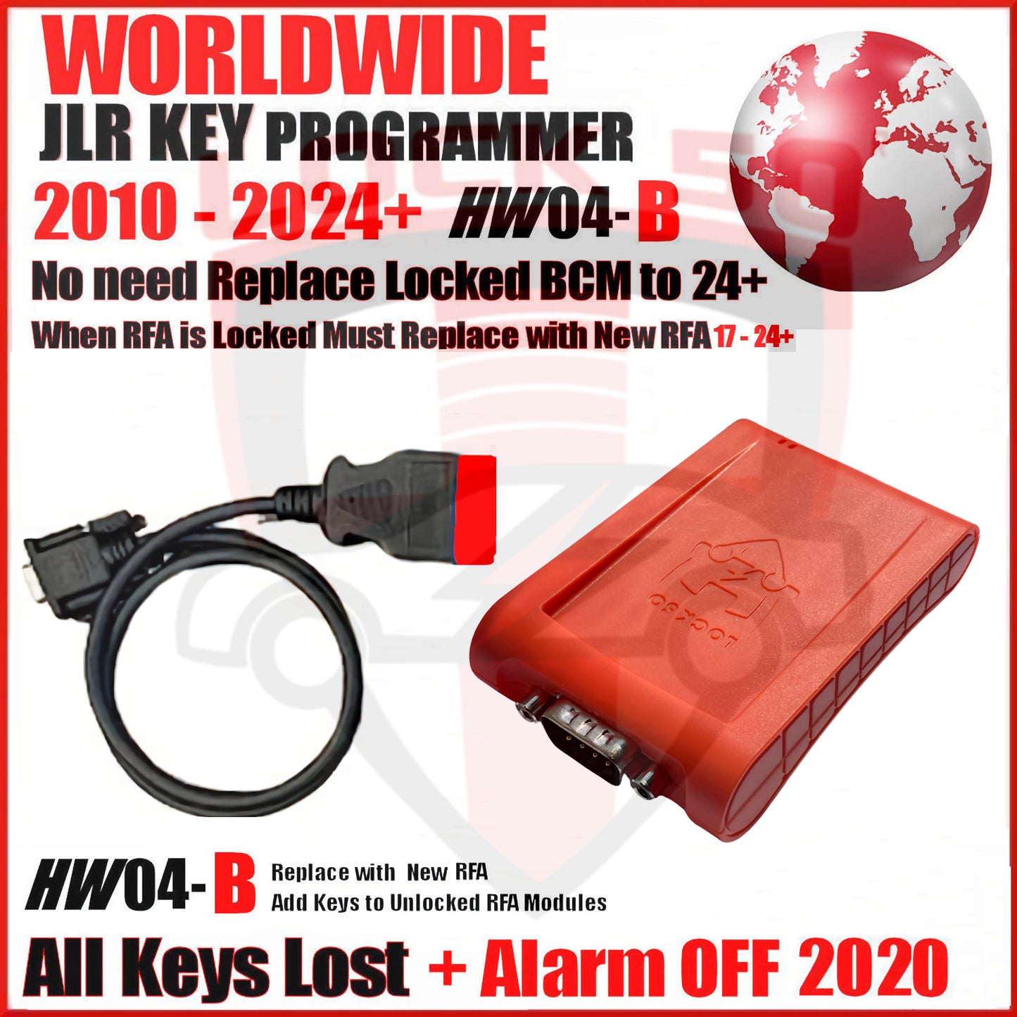 Lock50 JLR OBD Link Tool HW04-B Worldwide Need To Replace LOCKED RFA with NEW Unlocked RFA & Can Add Remove Keys TO 24+