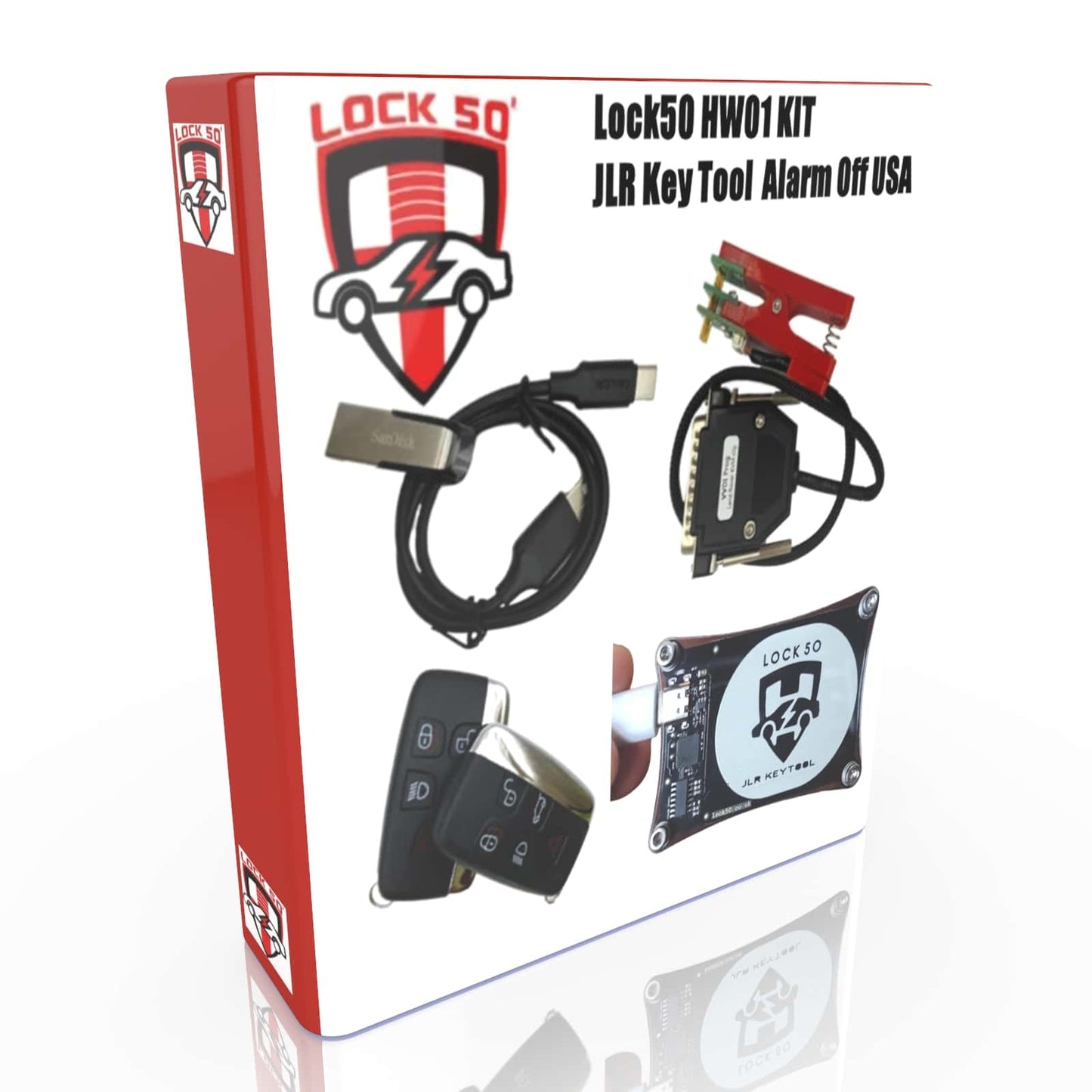 Lock50 HW01 JLR Transponder Key Copy & Unlocking & Change ID Emulator Programming Tool 2010 to 2024+